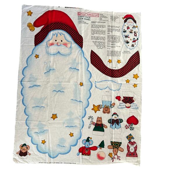 Vintage Daisy Kingdom Santa Face Door Panel Uncut Christmas Fabric - Picture 1 of 6